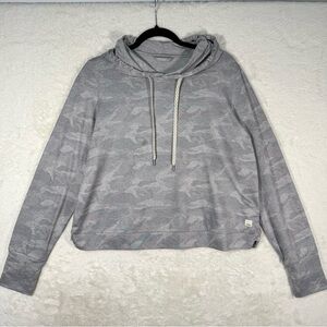 Vuori Halo Essential Hoodie Women’s Large Gray Camo Dreamknit‎ Athleisure Travel